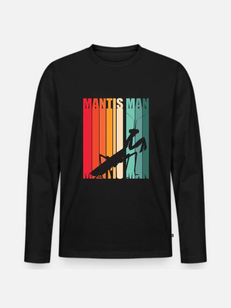 Mantis Gottesanbeter Gottesanbeterin - Männer Premium Bio Langarmshirt - Schwarz