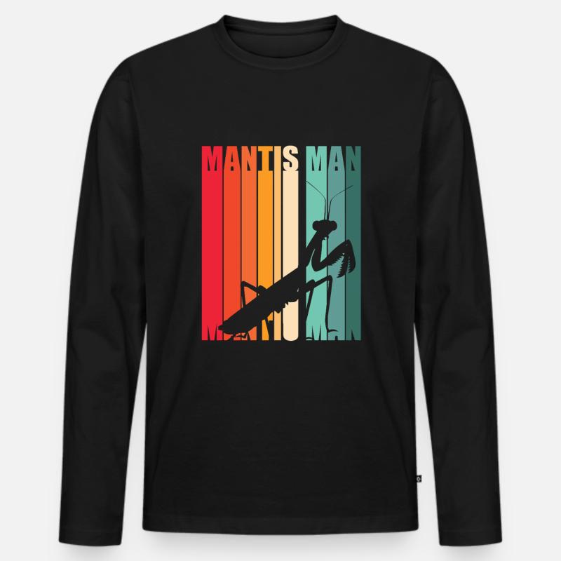 Mantis Gottesanbeter Gottesanbeterin - Männer Premium Bio Langarmshirt - Schwarz