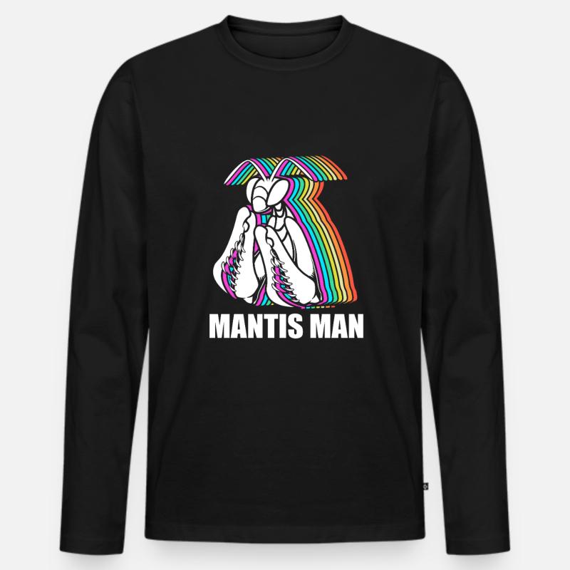 Gottesanbeter Gottesanbeterin Mantis - Männer Premium Bio Langarmshirt - Schwarz