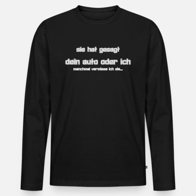 Auto - Männer Premium Bio Langarmshirt - Schwarz