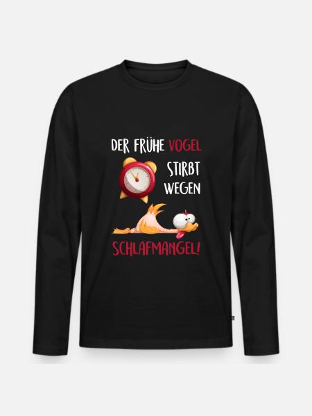 Lustiger Spruch - Männer Premium Bio Langarmshirt - Schwarz