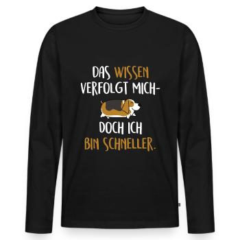 Lustiger Spruch - Männer Premium Bio Langarmshirt - Schwarz - Vorne - Nico (187cm)