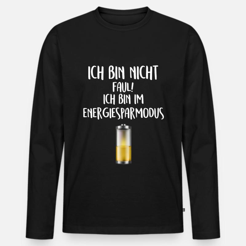 Lustiger Spruch - Männer Premium Bio Langarmshirt - Schwarz