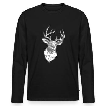 Homme d'affaires de bureau de Noël Rudolf Rudolf - T-shirt manches longues Premium bio Homme - noir - Devant - Nico (187cm)