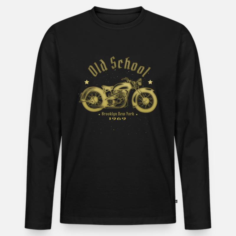 Old School Biker 1969 - Männer Premium Bio Langarmshirt - Schwarz