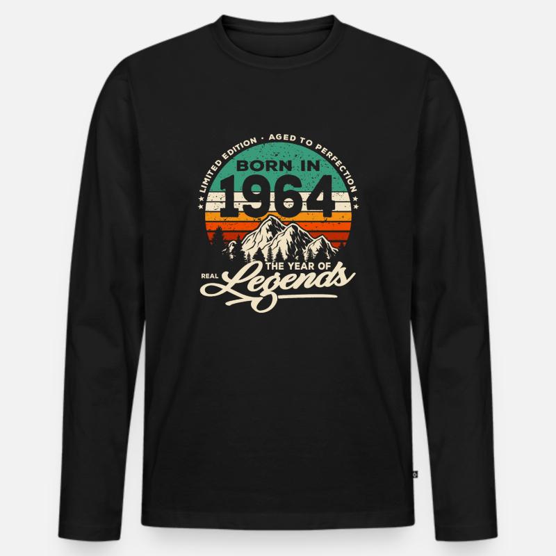 Legenden werden 1964 geboren - Männer Premium Bio Langarmshirt - Schwarz