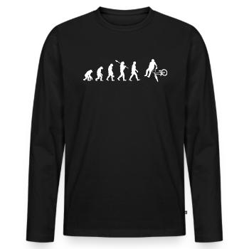 BMX Trick - Évolution de l’Homme / Darwin - T-shirt manches longues Premium bio Homme - noir - Devant - Nico (187cm)