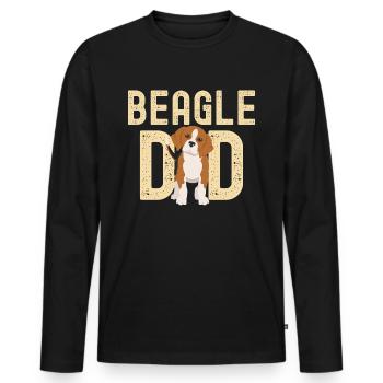 Beagle Papa Dog cute Beagle kawaii - Men's Premium Organic Long Sleeve Shirt - black - Front - Nico (187cm)