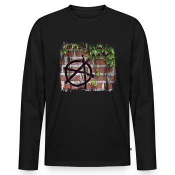 anarchie - T-shirt manches longues Premium bio Homme - noir - Devant - Nico (187cm)