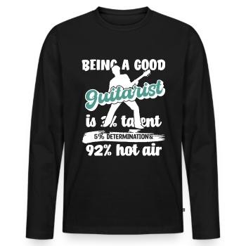 Guitarist - Men's Premium Organic Long Sleeve Shirt - black - Front - Nico (187cm)