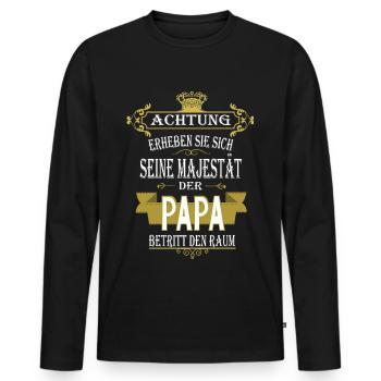 Vater Vatertag Papa daddy Geschenk Sprüche - Männer Premium Bio Langarmshirt - Schwarz - Vorne - Nico (187cm)