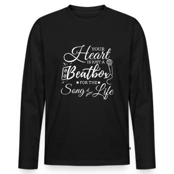Your heart is just a beat box Beatboxing Beatbox - Men's Premium Organic Long Sleeve Shirt - black - Front - Nico (187cm)