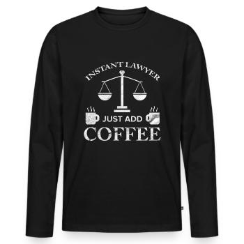 Rechtsanwalt Rechtsanwalt Anwalt Advokat Kaffee Geschenk - Männer Premium Bio Langarmshirt - Schwarz - Vorne - Nico (187cm)