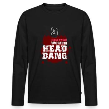 Headbanger Rocker Death Metal Laute Musikgeschenk - Männer Premium Bio Langarmshirt - Schwarz - Vorne - Nico (187cm)