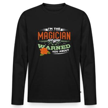 Magiciens Magicien Magicien Magicien Cadeau de sorcellerie - T-shirt manches longues Premium bio Homme - noir - Devant - Nico (187cm)