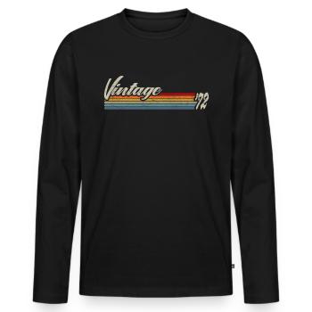 Vintage 1972 Cadeau pour le 49e anniversaire - T-shirt manches longues Premium bio Homme - noir - Devant - Nico (187cm)