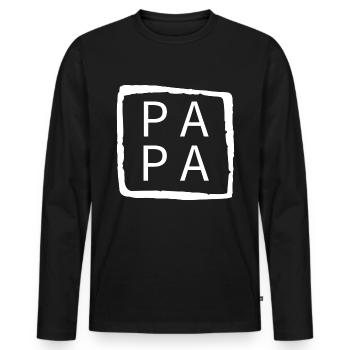 Papa Superdad Superpapa Papa Cooler Papa Fête des Pères - T-shirt manches longues Premium bio Homme - noir - Devant - Nico (187cm)