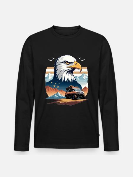 Abenteuerreise USA - Männer Premium Bio Langarmshirt - Schwarz