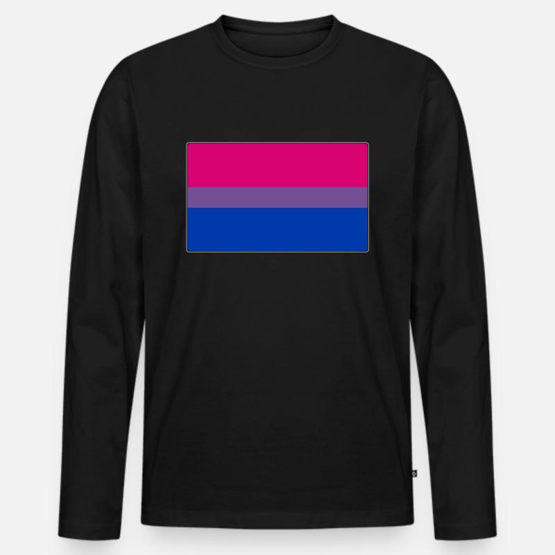 Bisexuelle Stolz-Flagge - Männer Premium Bio Langarmshirt - Schwarz