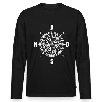 BDSM Triskele Emblem Compass SM Gift - Men's Premium Organic Long Sleeve Shirt - black - Front - Nico (187cm)