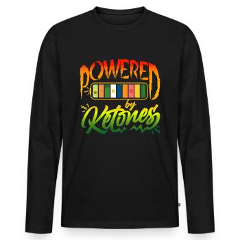 Ketosis ketogene Ernährung Power Keto Diät Prüvit - Männer Premium Bio Langarmshirt - Schwarz - Vorne - Nico (187cm)