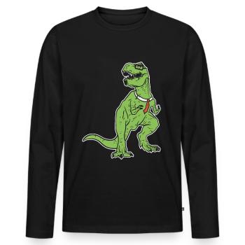 Tyrannosaurus Nerd - Dinosaurier T-Rex Archäologie - Männer Premium Bio Langarmshirt - Schwarz - Vorne - Nico (187cm)