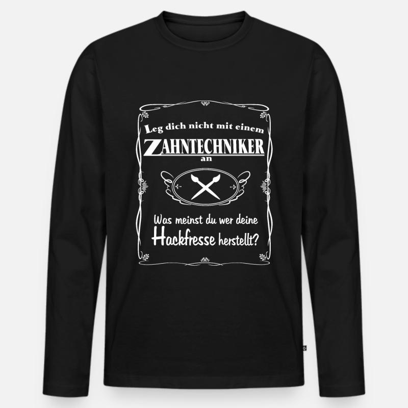 Zahntechniker - Männer Premium Bio Langarmshirt - Schwarz