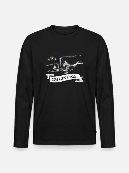 Opa und Enkel Geschenk - Männer Premium Bio Langarmshirt - Schwarz