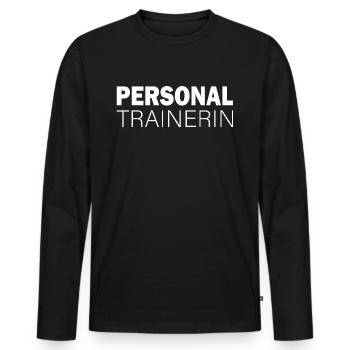 Personal Trainerin Fitness Coach Sport Trainer - Männer Premium Bio Langarmshirt - Schwarz - Vorne - Nico (187cm)