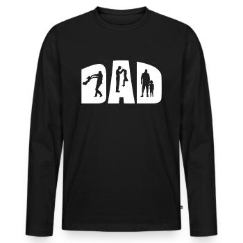 Father and Daughter Dad 2021 Father's Day Gift - Men's Premium Organic Long Sleeve Shirt - black - Front - Nico (187cm)