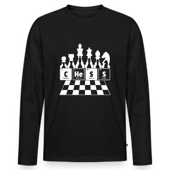 Chess - Chess - Chess Chess Periodic Table - Men's Premium Organic Long Sleeve Shirt - black - Front - Nico (187cm)