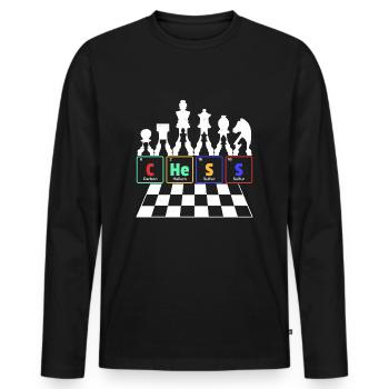Schachspiel - Chess Schach Schach Periodensystem - Männer Premium Bio Langarmshirt - Schwarz - Vorne - Nico (187cm)