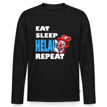 Carnival Helau Dusseldorf Clown Costume Mainz - Men's Premium Organic Long Sleeve Shirt - black - Front - Nico (187cm)