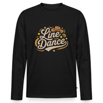 La danse en ligne : mon hobby - ma passion - mon truc - T-shirt manches longues Premium bio Homme - noir - Devant - Nico (187cm)