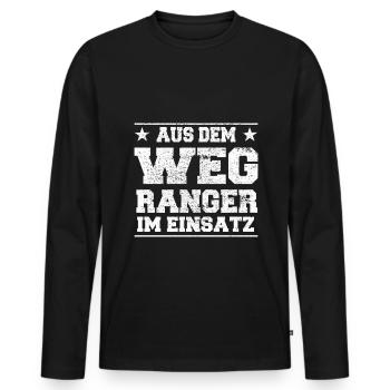 Aus dem Weg Ranger im Einsatz Design - Männer Premium Bio Langarmshirt - Schwarz - Vorne - Nico (187cm)