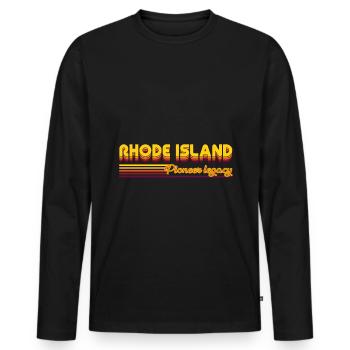 cool Rhode Island USA states design - Men's Premium Organic Long Sleeve Shirt - black - Front - Nico (187cm)
