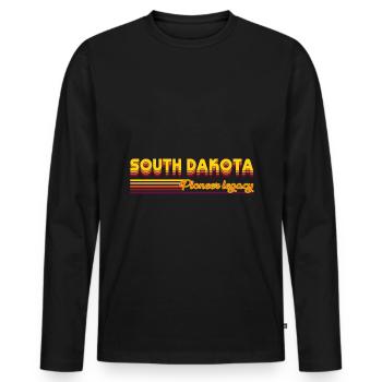 cool South Dakota USA states design - Men's Premium Organic Long Sleeve Shirt - black - Front - Nico (187cm)