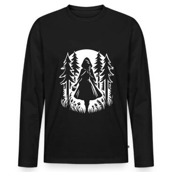 Design cool du petit chaperon rouge – audacieux et intemporel - T-shirt manches longues Premium bio Homme - noir - Devant - Nico (187cm)