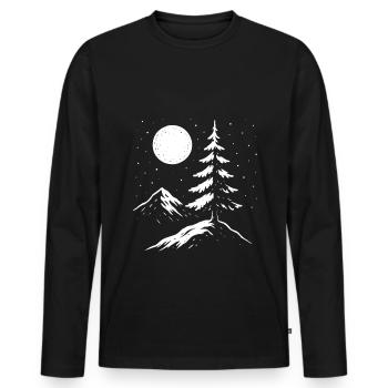 Winterlandschaft Design – Frostige Schönheit - Männer Premium Bio Langarmshirt - Schwarz - Vorne - Nico (187cm)