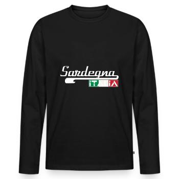 SARDEGNA ITALIA (w) - Men's Premium Organic Long Sleeve Shirt - black - Front - Nico (187cm)