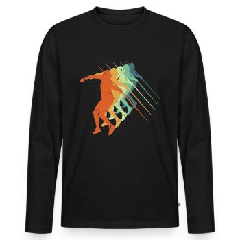 Lancer du javelot rétro, athlétisme athlétique - T-shirt manches longues Premium bio Homme - noir - Devant - Nico (187cm)