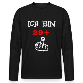 30er 30.Geburtstag 30 - Männer Premium Bio Langarmshirt - Schwarz - Vorne - Nico (187cm)