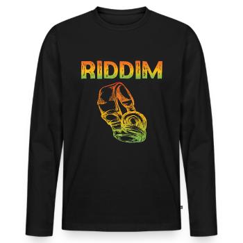 Riddim reggae music gift fan - Men's Premium Organic Long Sleeve Shirt - black - Front - Nico (187cm)