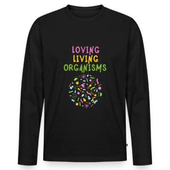Biology organism - Men's Premium Organic Long Sleeve Shirt - black - Front - Nico (187cm)