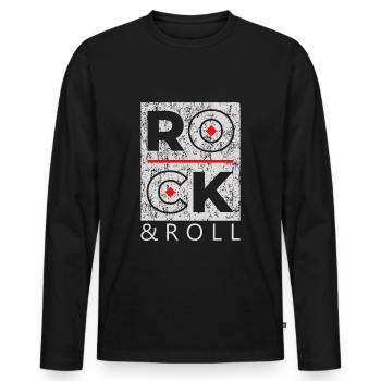 Rock & Roll Rock N Roll Rock AND Roll - Men's Premium Organic Long Sleeve Shirt - black - Front - Nico (187cm)