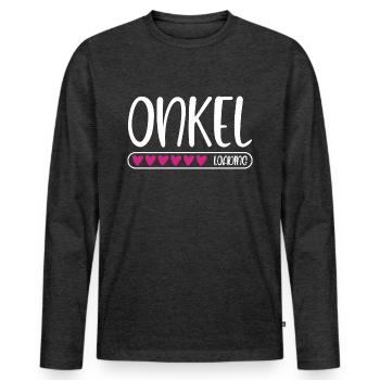 Onkel loading - Männer Premium Bio Langarmshirt - Anthrazit meliert - Vorne - Nico (187cm)