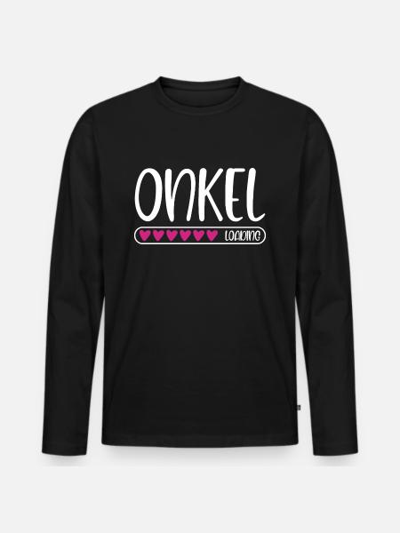 Onkel loading - Männer Premium Bio Langarmshirt - Schwarz