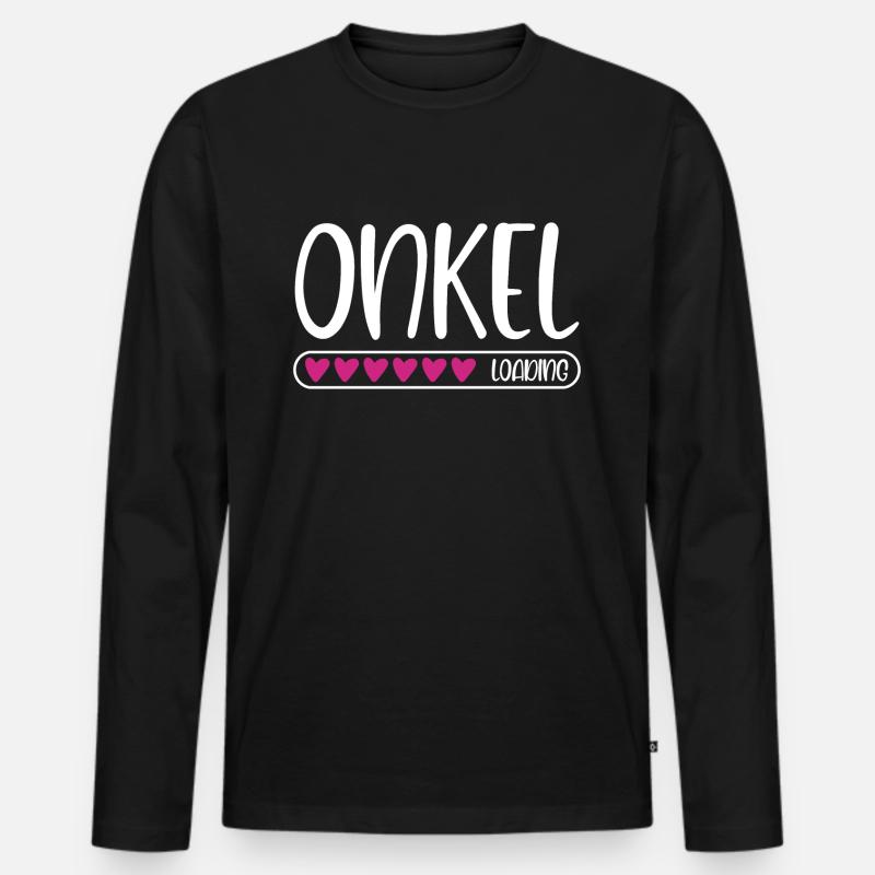 Onkel loading - Männer Premium Bio Langarmshirt - Schwarz