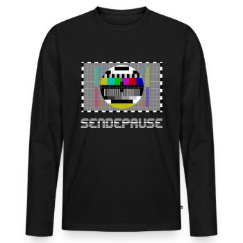 TV Fernsehen Männer Gaming PC Retro Lustig Sprüche - Männer Premium Bio Langarmshirt - Schwarz - Vorne - Nico (187cm)