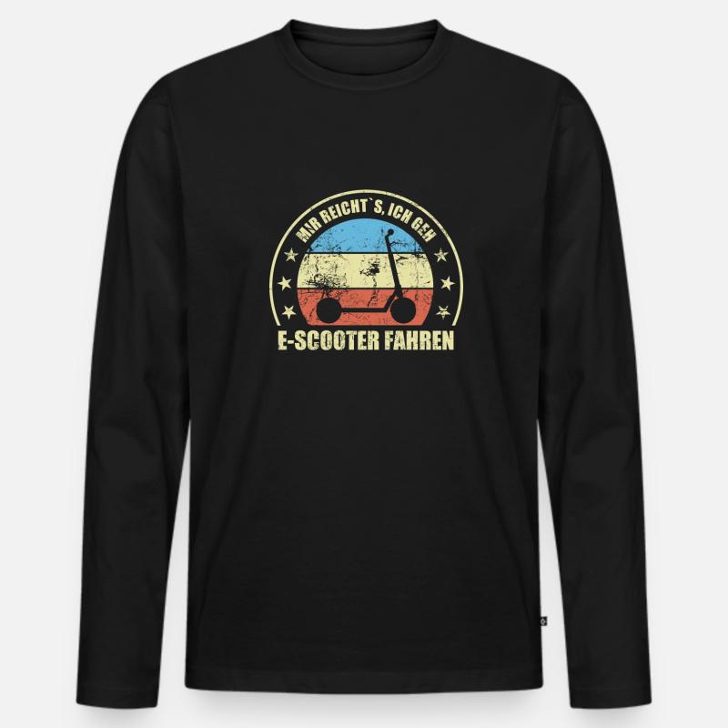 Mir Reichts Ich Geh E-Scooter Fahren E-Roller - Männer Premium Bio Langarmshirt - Schwarz